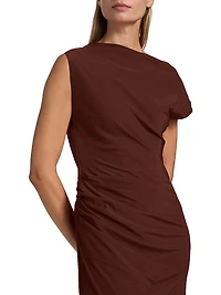 Tasa Stretch Silk-Blend Draped Maxi Dress