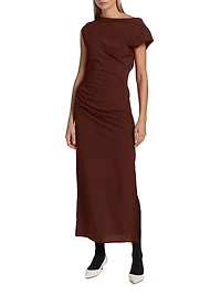 Tasa Stretch Silk-Blend Draped Maxi Dress
