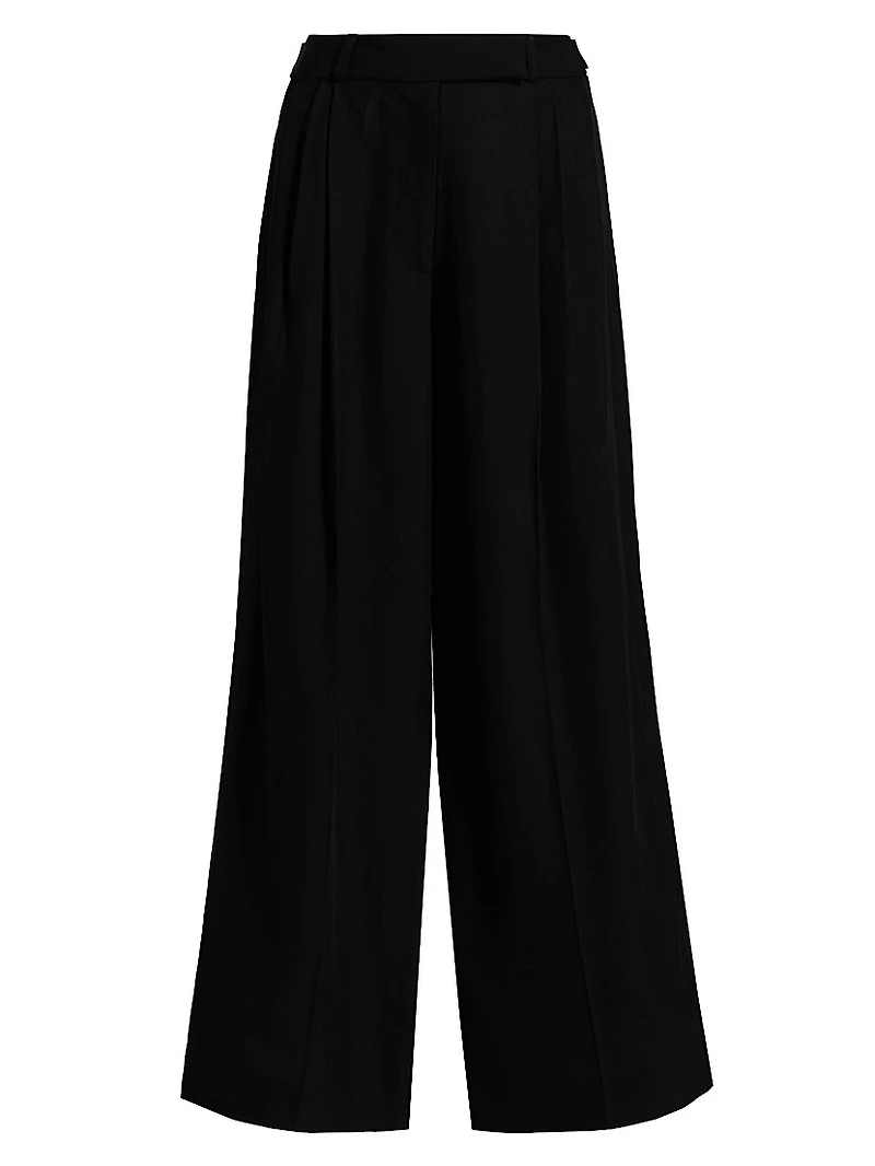 Patricia Twill Wide-Leg Pants