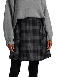 Cassia Plaid Wool Suiting Miniskirt