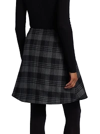 Cassia Plaid Wool Suiting Miniskirt