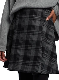 Cassia Plaid Wool Suiting Miniskirt
