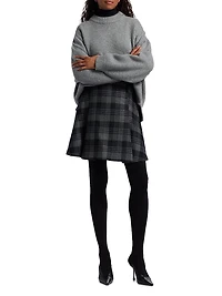 Cassia Plaid Wool Suiting Miniskirt