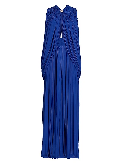 Bari Draped Jersey Maxi Dress