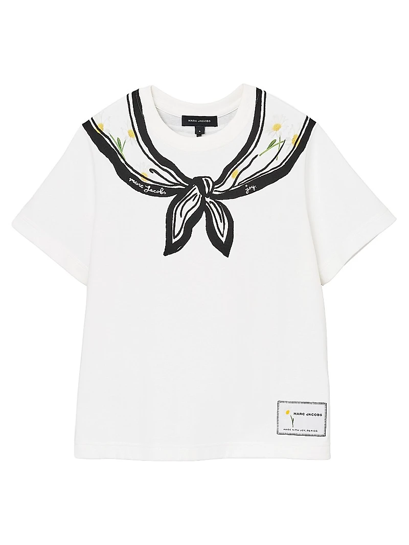 Scarf Print Cotton T-Shirt