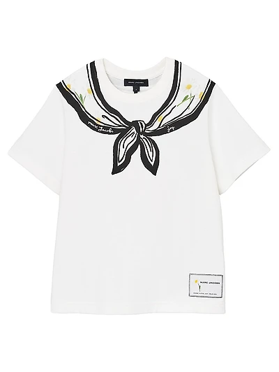 Scarf Print Cotton T-Shirt
