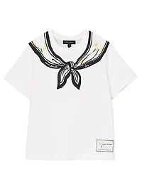 Scarf Print Cotton T-Shirt