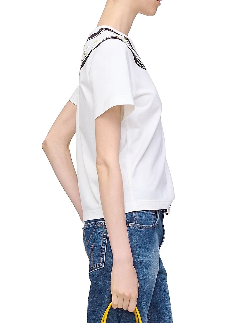 Scarf Print Cotton T-Shirt