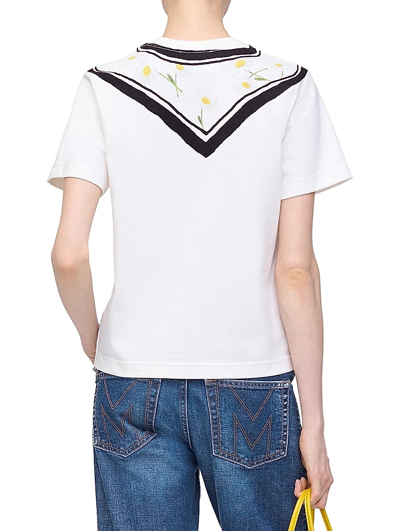 Scarf Print Cotton T-Shirt
