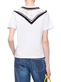 Scarf Print Cotton T-Shirt