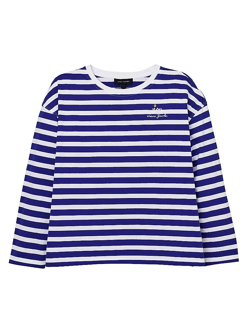 Daisy Striped Cotton Oversized T-Shirt