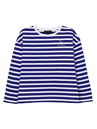 Daisy Striped Cotton Oversized T-Shirt