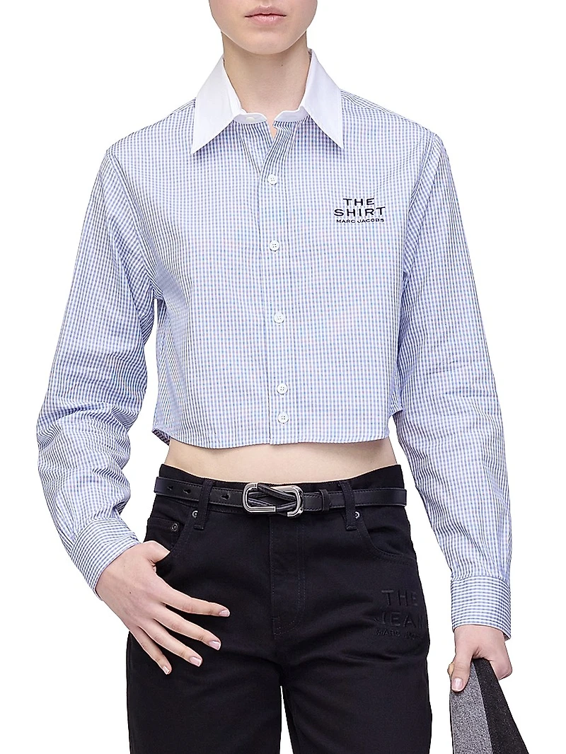 The Cropped Plaid Cotton Shirt