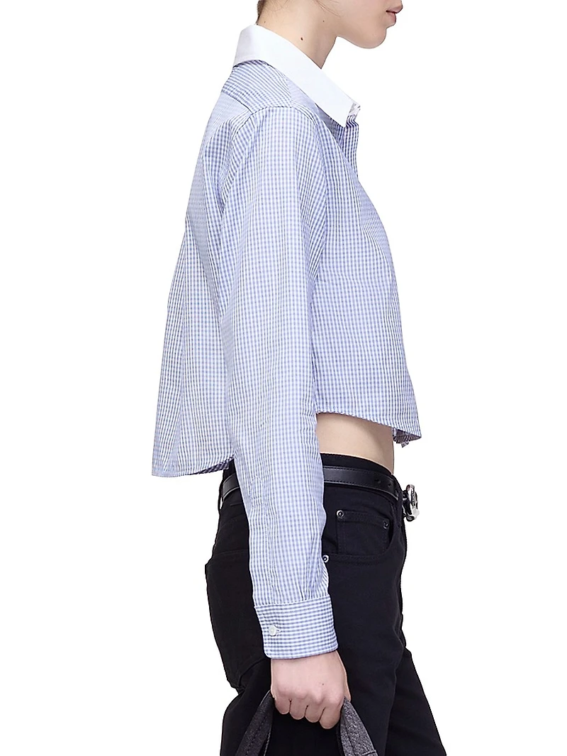 The Cropped Plaid Cotton Shirt