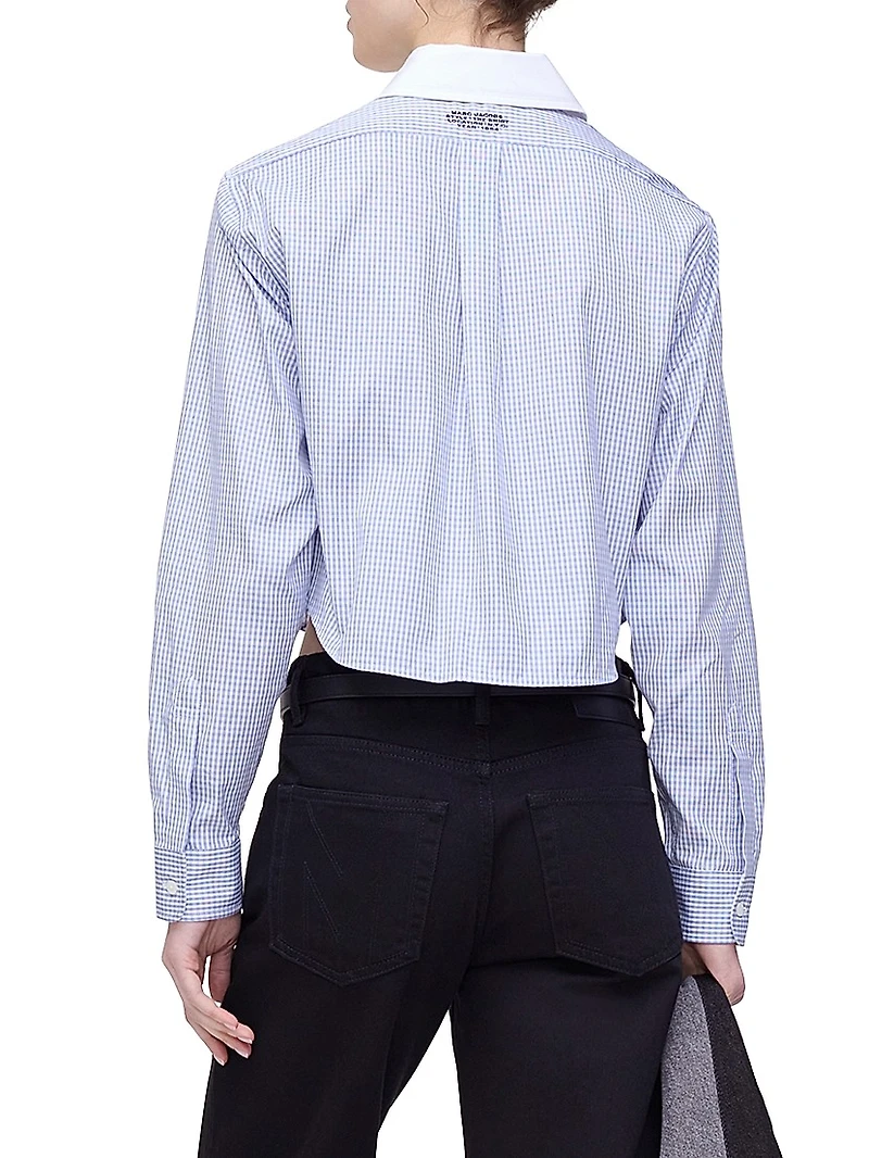 The Cropped Plaid Cotton Shirt