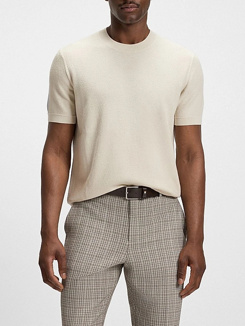 Knit Sweater with Mixed Structures