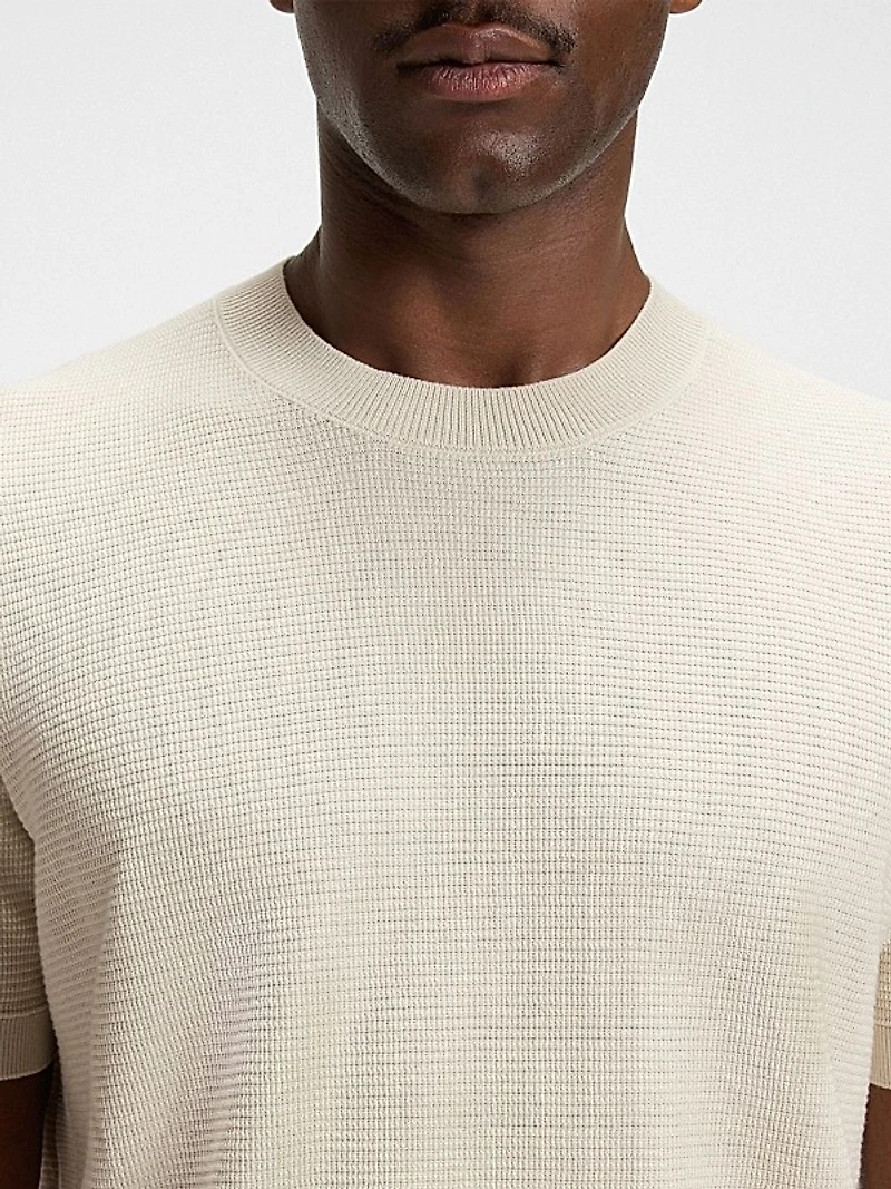 Knit Sweater with Mixed Structures