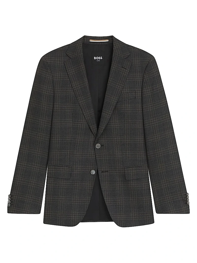 Slim-Fit Blazer Checked Wool