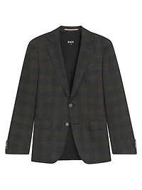 Slim-Fit Blazer Checked Wool