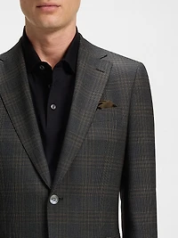 Slim-Fit Blazer Checked Wool