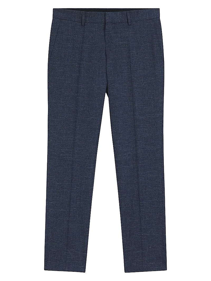 Slim-Fit Trousers Patterned Stretch Fabric