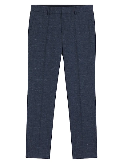 Slim-Fit Trousers Patterned Stretch Fabric