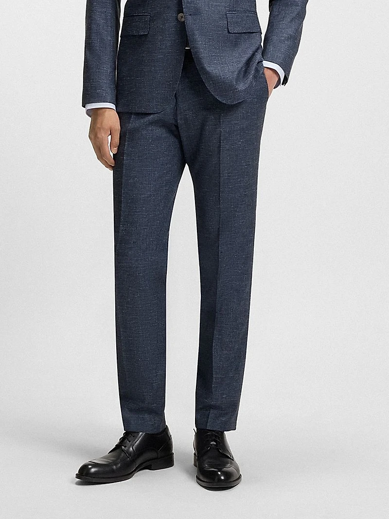 Slim-Fit Trousers Patterned Stretch Fabric
