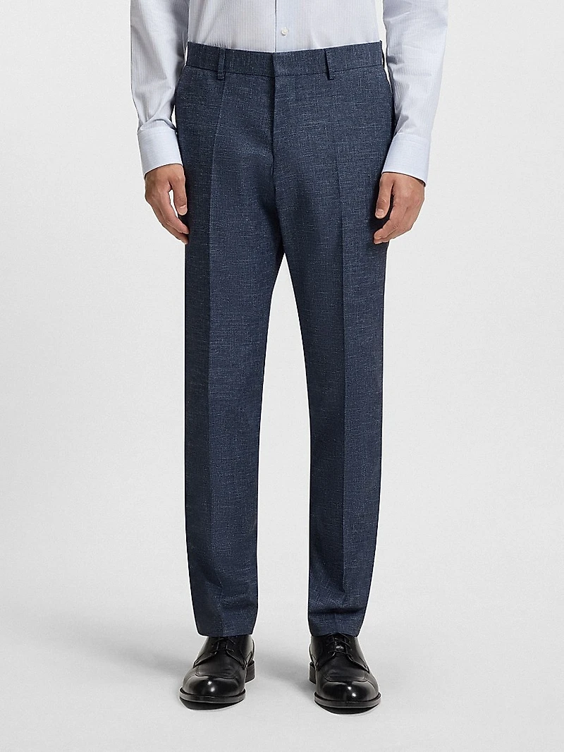 Slim-Fit Trousers Patterned Stretch Fabric