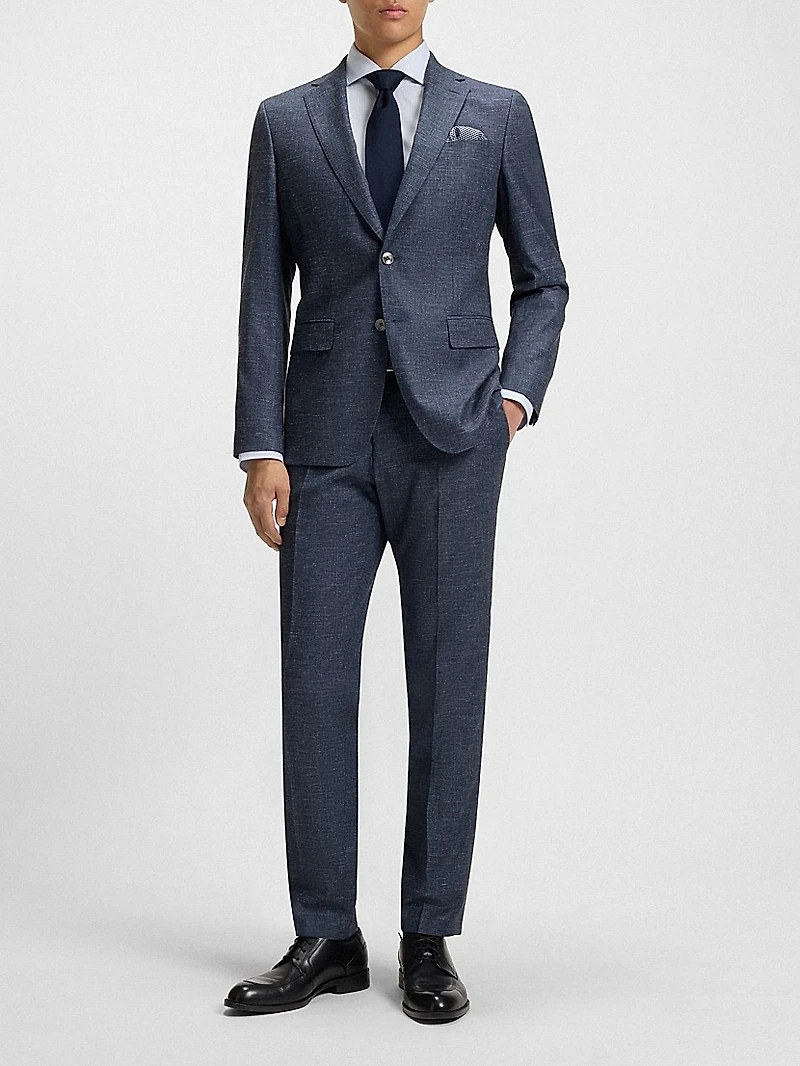 Slim-Fit Trousers Patterned Stretch Fabric