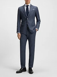 Slim-Fit Trousers Patterned Stretch Fabric