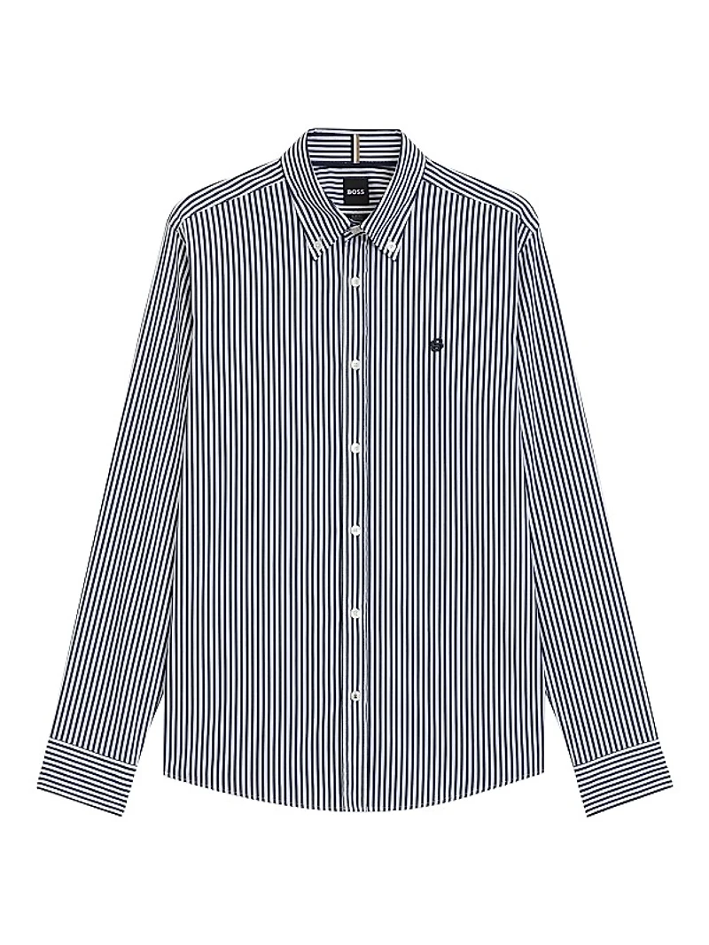 Slim-Fit Shirt in a Striped Cotton Blend