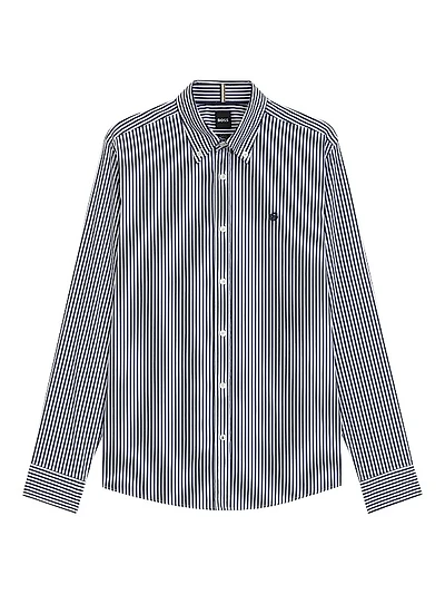 Slim-Fit Shirt in a Striped Cotton Blend