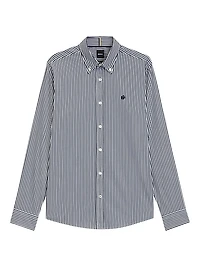 Slim-Fit Shirt in a Striped Cotton Blend