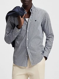 Slim-Fit Shirt in a Striped Cotton Blend