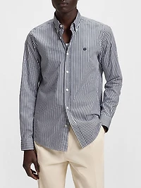 Slim-Fit Shirt in a Striped Cotton Blend