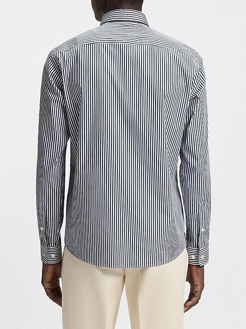 Slim-Fit Shirt in a Striped Cotton Blend