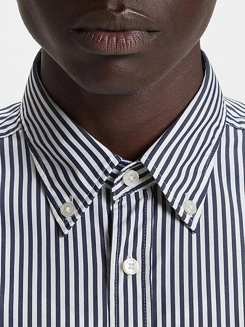 Slim-Fit Shirt in a Striped Cotton Blend