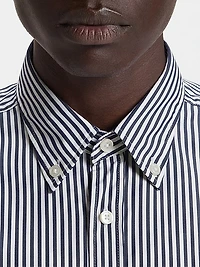 Slim-Fit Shirt in a Striped Cotton Blend