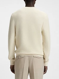 Cotton Sweater with Mixed Structures