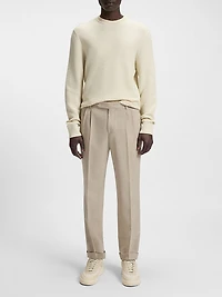 Cotton Sweater with Mixed Structures