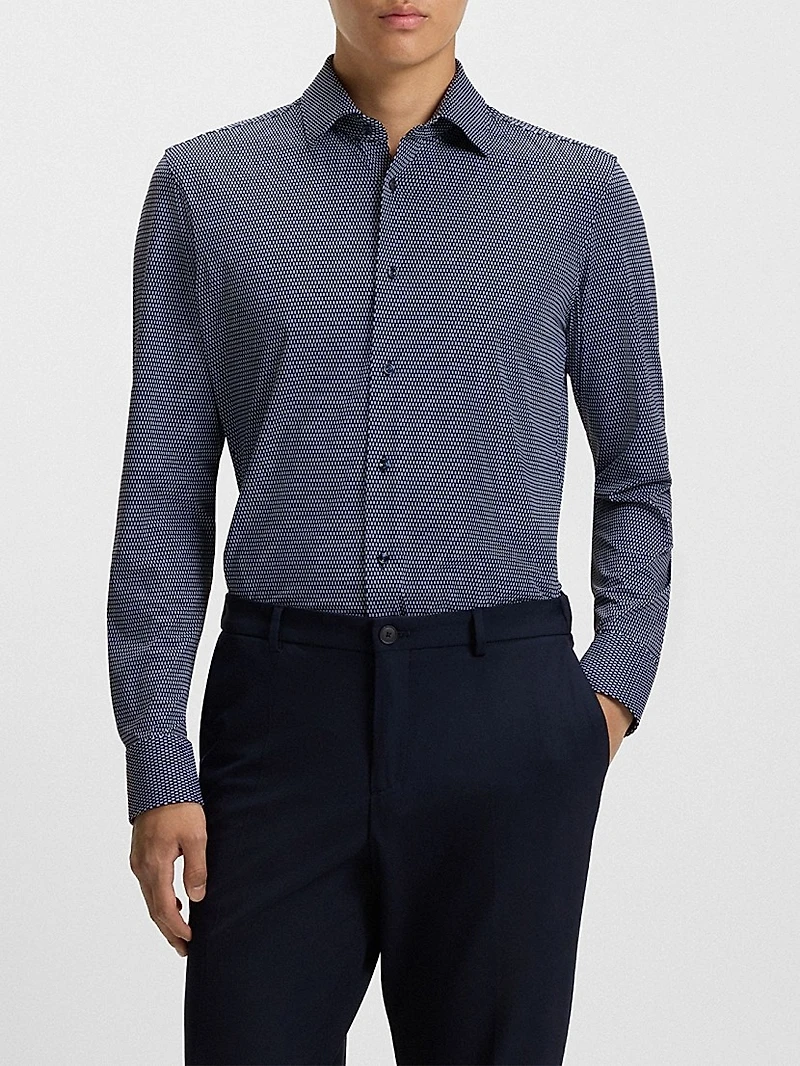 Slim-Fit Shirt Italian-Made Performance-Stretch Fabric
