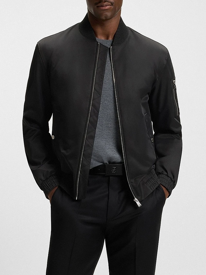Water-Repellent Jacket with Double B Monogram Trim