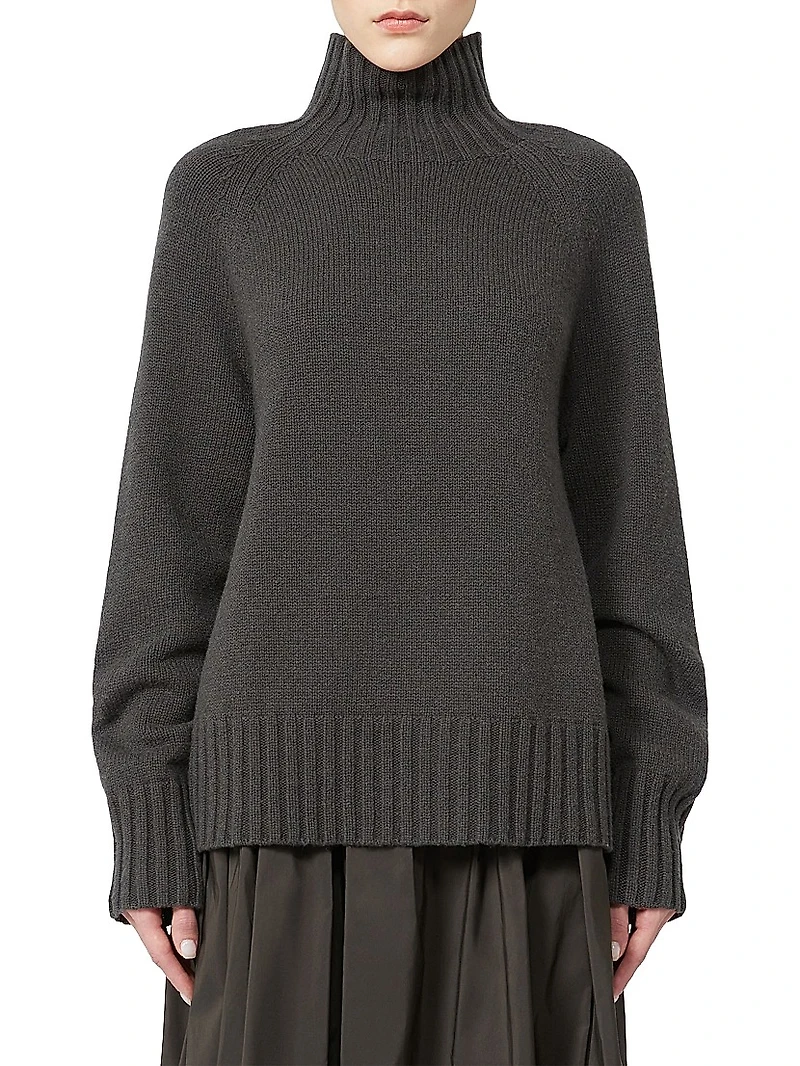 Wool and Cashmere Yarn Polo Neck Sweater