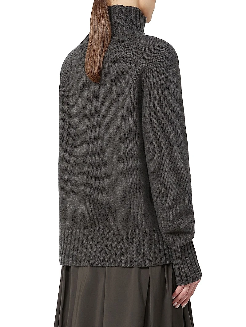 Wool and Cashmere Yarn Polo Neck Sweater