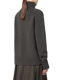 Wool and Cashmere Yarn Polo Neck Sweater