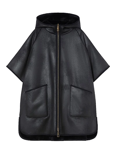 Reversible Fluffy Textured Cape