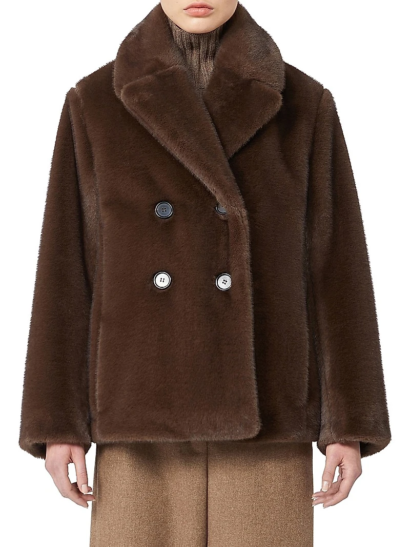 Double Breasted Jacket with a Fluffy Texture