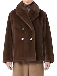 Double Breasted Jacket with a Fluffy Texture