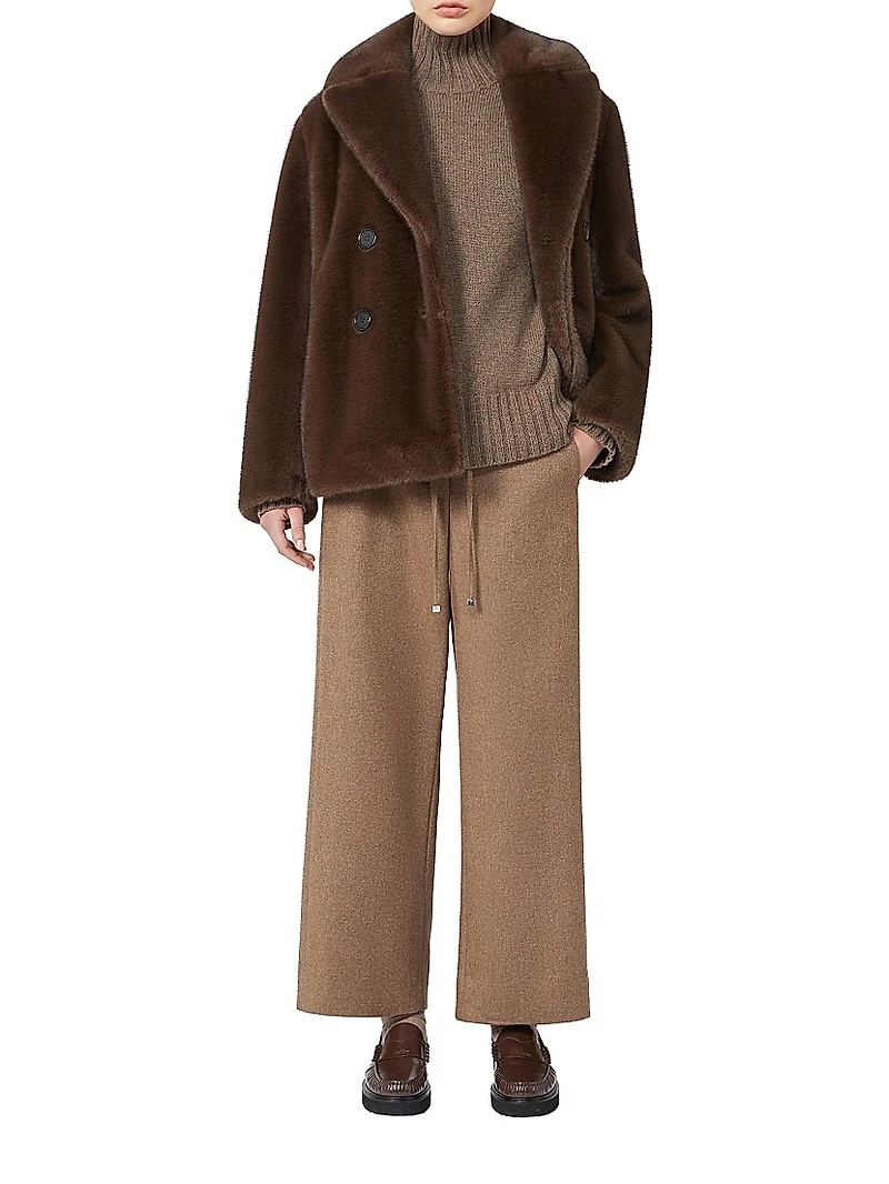 Double Breasted Jacket with a Fluffy Texture