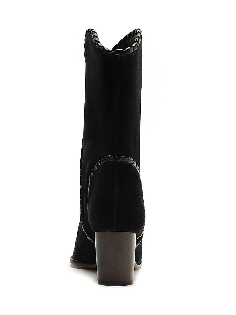 Victoria Saddle 60MM Suede Booties
